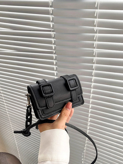 Mini Buckle Decor Flap Square Bag