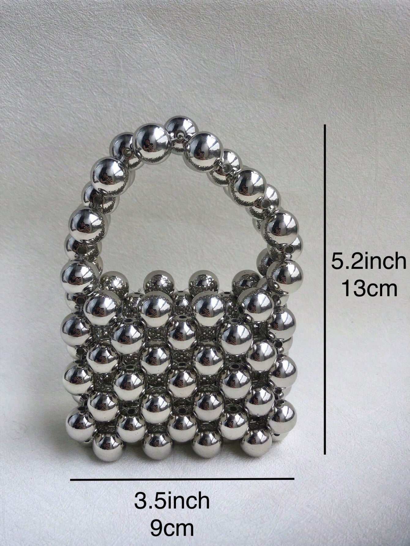 Mini Plain Beaded Handbag, Stylish Travel Accessory Crossbody Bag