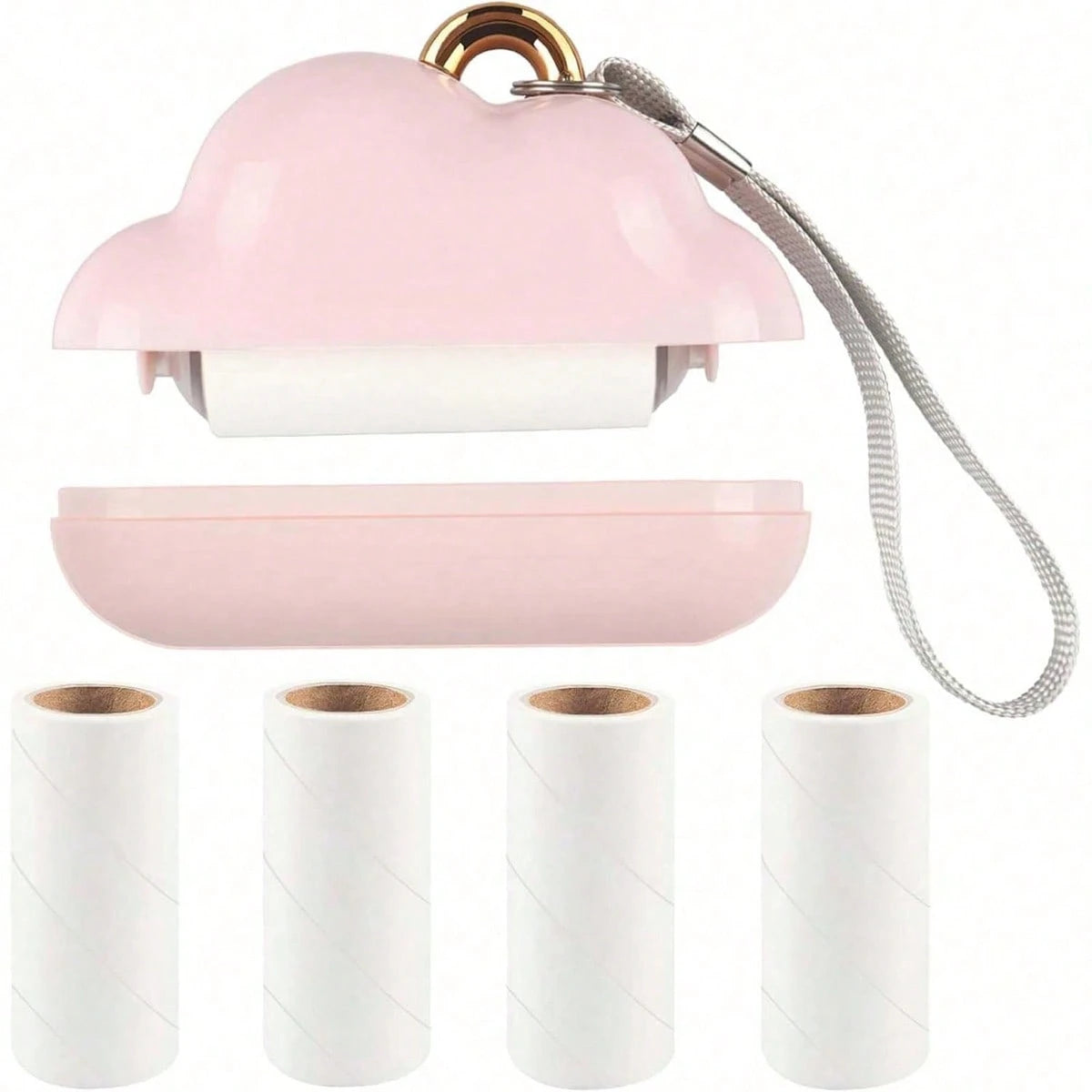 Mini Reusable Lint Roller Travel Size Portable Pet Hair Remover With 150 Replaceable Sticky Sheets (Pink Blue White Black) Keychain Car Key Chain Travel Accessories Bag Charm Purse Charm Keyring