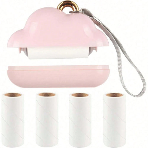 Mini Reusable Lint Roller Travel Size Portable Pet Hair Remover With 150 Replaceable Sticky Sheets (Pink Blue White Black) Keychain Car Key Chain Travel Accessories Bag Charm Purse Charm Keyring