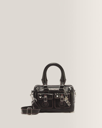 Mini Top Handle Milled Gloss Leather Bag