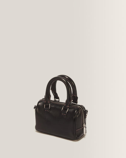Mini Top Handle Milled Gloss Leather Bag