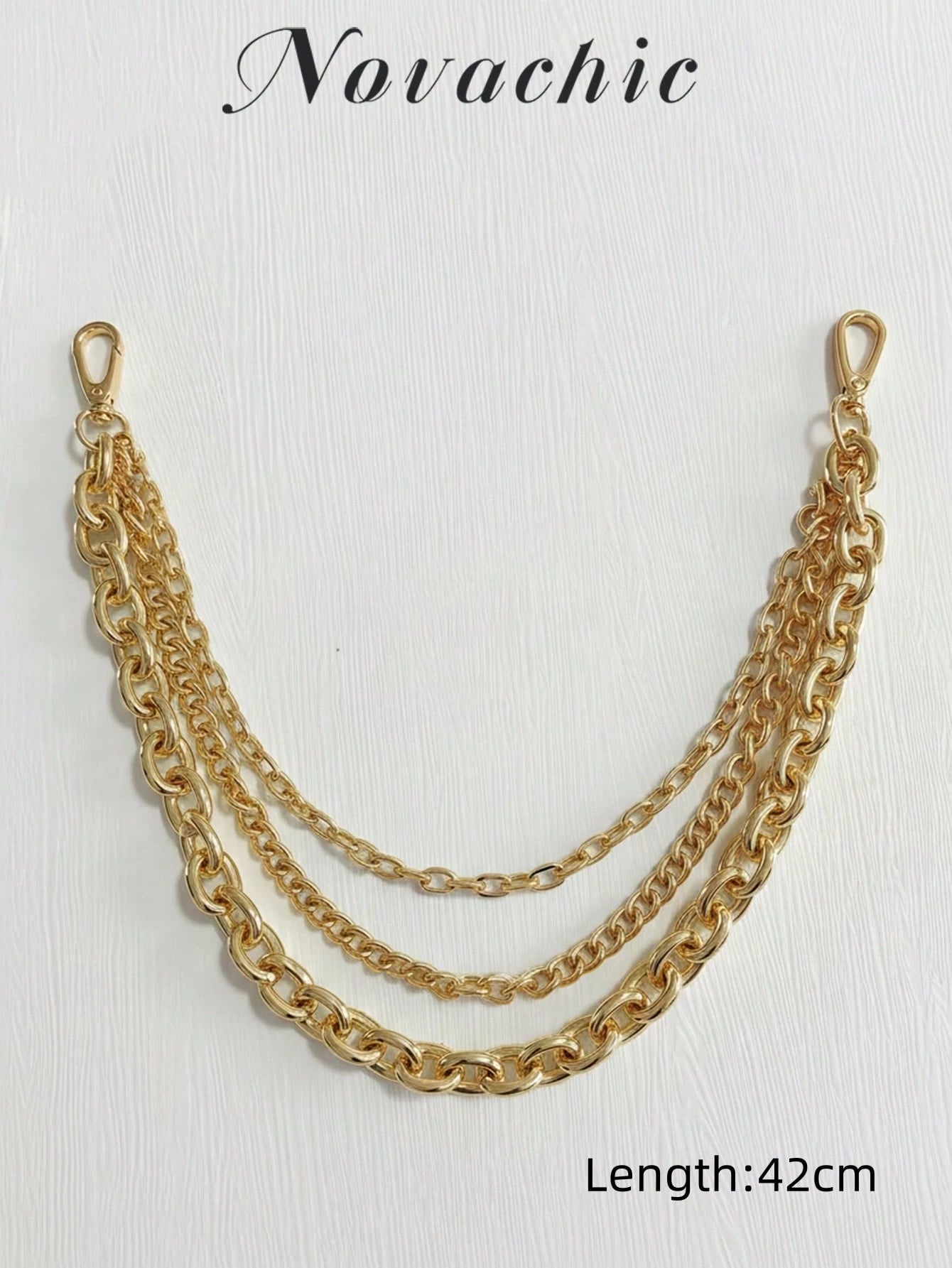 Minimalist Bag Strap Chain, Triple-Layer Decorative Chain Vacation Essentials Bag Accessories Bag Straps Bag Charm Bag Chain Accessories Teacher Gifts Accessories Gold Accessories Festival Graduation