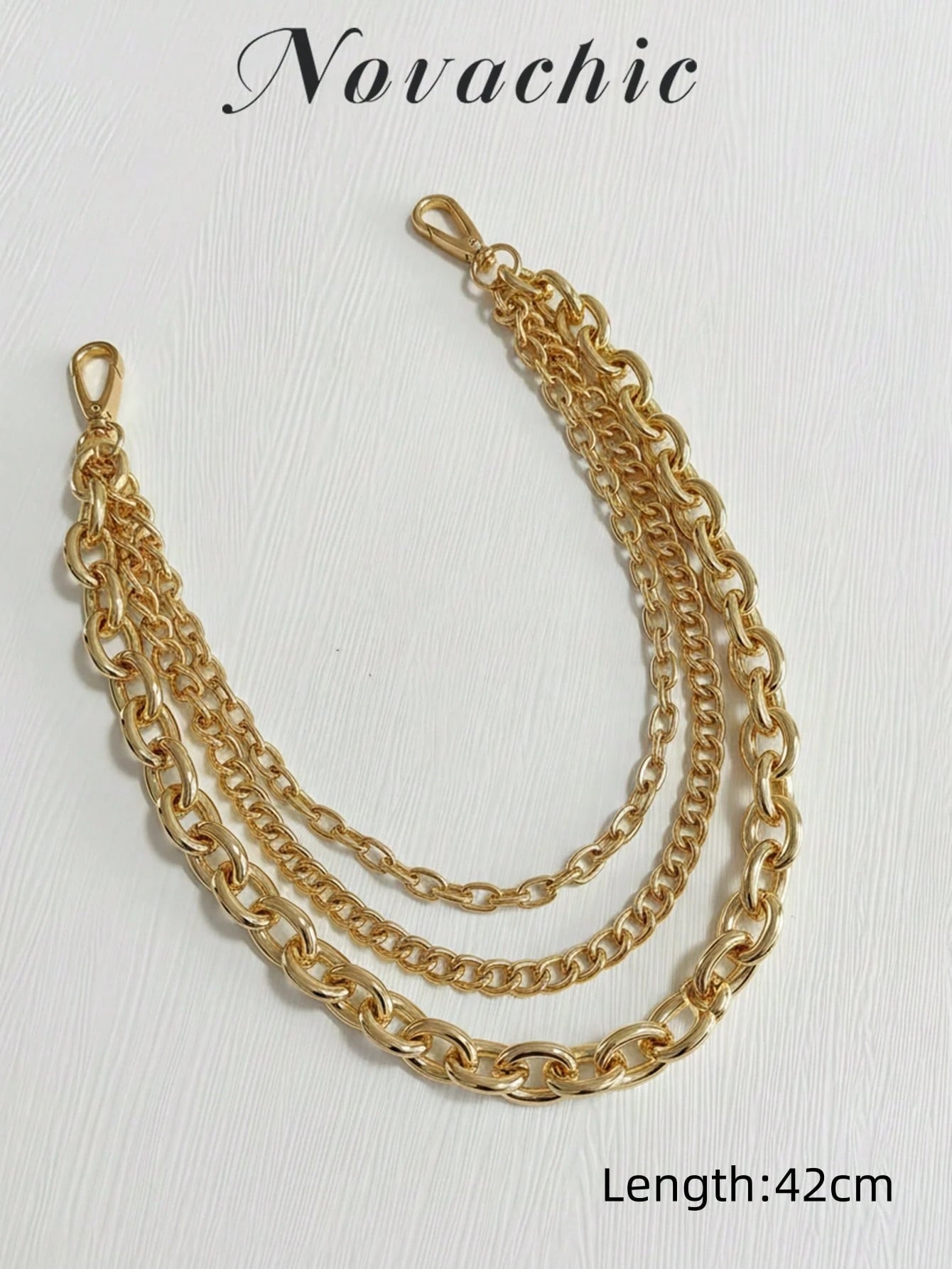 Minimalist Bag Strap Chain, Triple-Layer Decorative Chain Vacation Essentials Bag Accessories Bag Straps Bag Charm Bag Chain Accessories Teacher Gifts Accessories Gold Accessories Festival Graduation