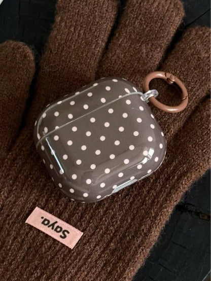 Minimalist Black White Polka Dot Pattern Bluetooth Earphone Cases Korean Style Pro 3 Earphone Case Compatible With Airpods 3rd Gen Apple 2nd Gen New Model Niche Heart Pendant 4th Gen Anti-Drop Protect