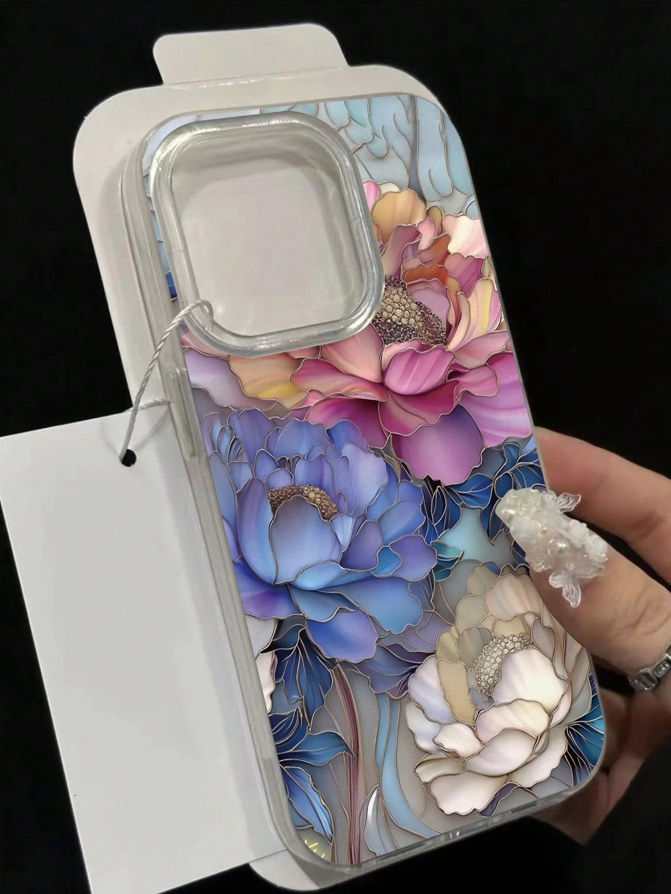 Minimalist Flower Elements Fashion Artistic Pearlescent Texture Flower Floral Painted Elegant New Feather Chiffon Silver Phone Case Compatible With IPhone 17/17 Pro Max, 15, 16/16 Pro, 15 Pro Max, P13
