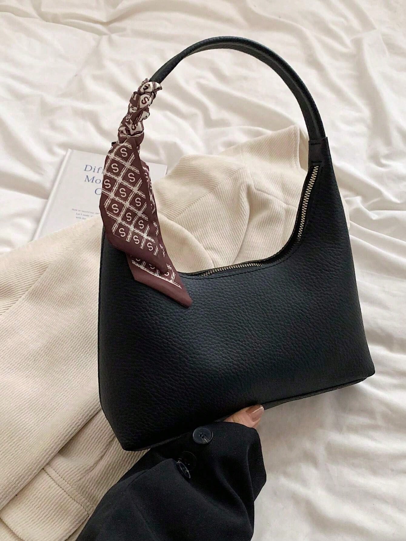 Minimalist Shoulder Underarm Bag For Women With Silk Scarf Gift