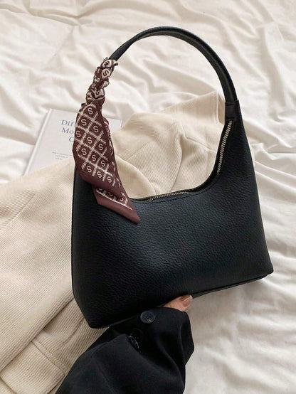 Minimalist Shoulder Underarm Bag For Women With Silk Scarf Gift