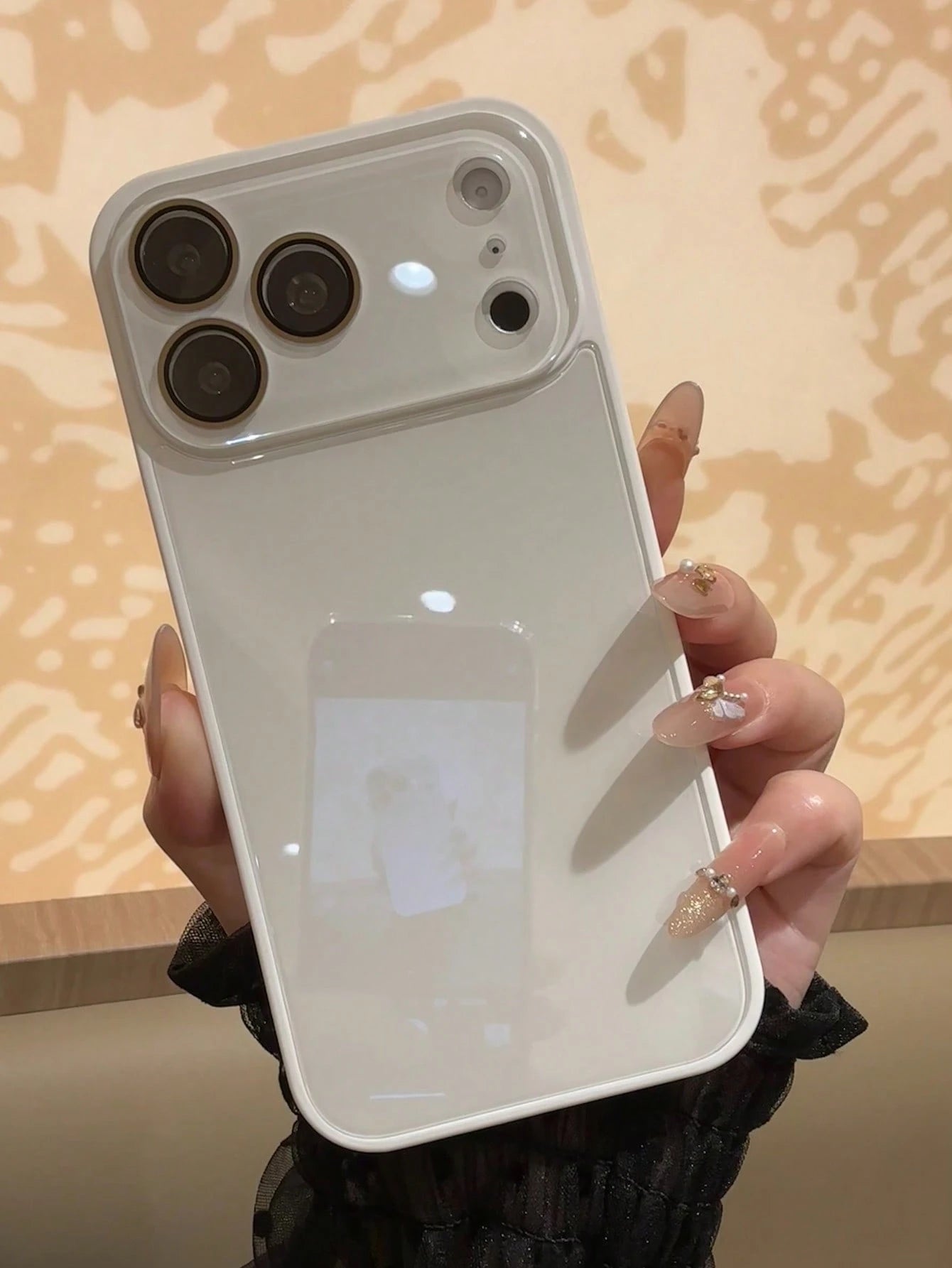 Minimalist Solid Color Fashion Summer Solid Color Macaron Glass Naked Machine Texture Straight Edge With Lens Film 16 ProMax Phone Case, Fingerprint-Resistant Minimalist Protective Cover Compatible Wi