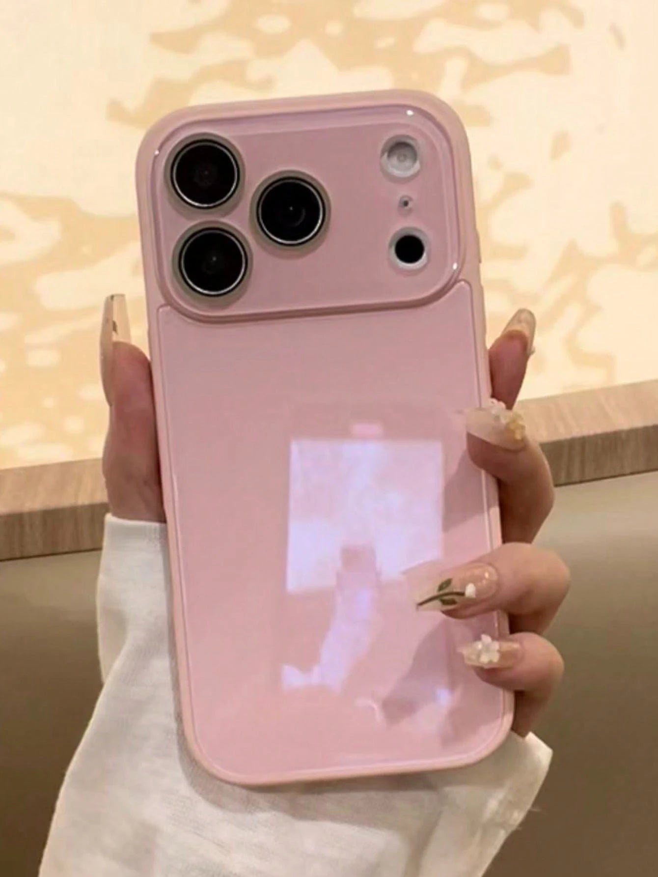 Minimalist Solid Color Fashion Summer Solid Color Macaron Glass Naked Machine Texture Straight Edge With Lens Film 16 ProMax Phone Case, Fingerprint-Resistant Minimalist Protective Cover Compatible Wi
