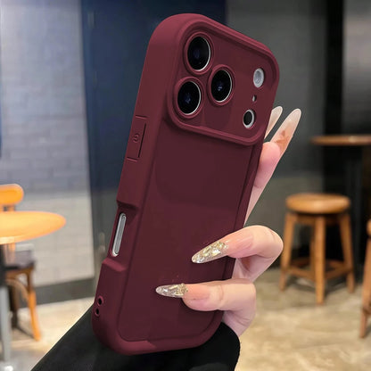 Minimalist Thick Shock-Absorbing Wine Red Phone Case, Compatible With IPhone 17/17Pro/17promax/16 Pro Max/16/16 Pro/16 Plus/16E/15/15 Plus/15 Pro/15 Pro Max/11/12/13/14 Pro Max/XS/XR/11 Pro/11 Pro Max