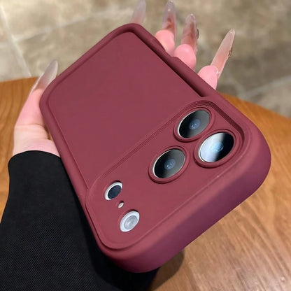 Minimalist Thick Shock-Absorbing Wine Red Phone Case, Compatible With IPhone 17/17Pro/17promax/16 Pro Max/16/16 Pro/16 Plus/16E/15/15 Plus/15 Pro/15 Pro Max/11/12/13/14 Pro Max/XS/XR/11 Pro/11 Pro Max