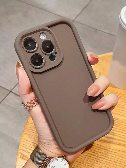 Minimalist Thick Shock-Absorbing Wine Red Phone Case, Compatible With IPhone 17/17Pro/17promax/16 Pro Max/16/16 Pro/16 Plus/16E/15/15 Plus/15 Pro/15 Pro Max/11/12/13/14 Pro Max/XS/XR/11 Pro/11 Pro Max