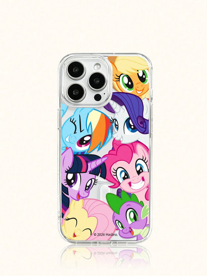 Miniso 1pc Cute Women's My Little Pony Phone Case, With Wireless Charging And Magnetic Function, Lightweight, Anti-Slip, Durable, Cartoon Anime Style, Suitable For Summer Android Series S22, S23, S24p