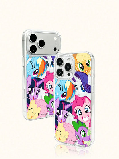 Miniso 1pc Cute Women's My Little Pony Phone Case, With Wireless Charging And Magnetic Function, Lightweight, Anti-Slip, Durable, Cartoon Anime Style, Suitable For Summer Android Series S22, S23, S24p