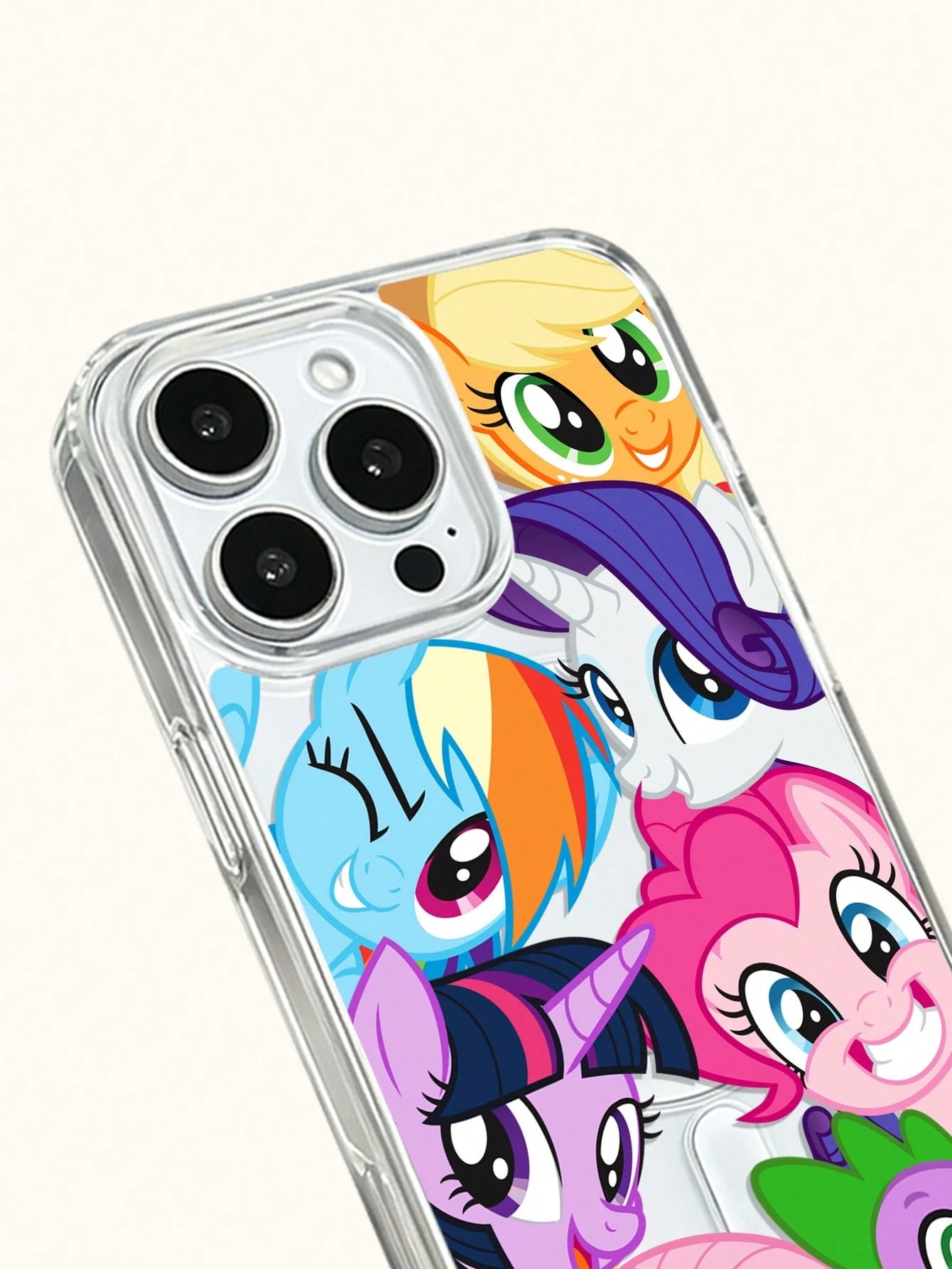 Miniso 1pc Cute Women's My Little Pony Phone Case, With Wireless Charging And Magnetic Function, Lightweight, Anti-Slip, Durable, Cartoon Anime Style, Suitable For Summer Android Series S22, S23, S24p