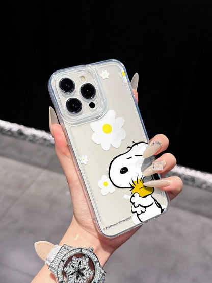 Miniso Genuine Snoopy Transparent Full Coverage Phone Case Compatible With IPhone 17 Pro Max, 17, 16 Pro Max, 15 Pro Max, 16 Pro Max, 14, 13, 12, 11, 14 Pro, 15 Plus, 12 Pro, 16 Plus, XS, 14 Pro Max