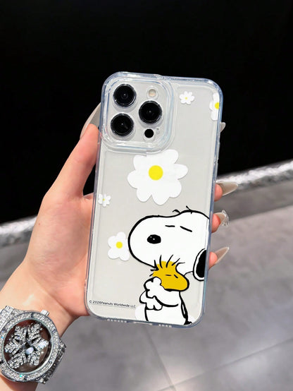 Miniso Genuine Snoopy Transparent Full Coverage Phone Case Compatible With IPhone 17 Pro Max, 17, 16 Pro Max, 15 Pro Max, 16 Pro Max, 14, 13, 12, 11, 14 Pro, 15 Plus, 12 Pro, 16 Plus, XS, 14 Pro Max