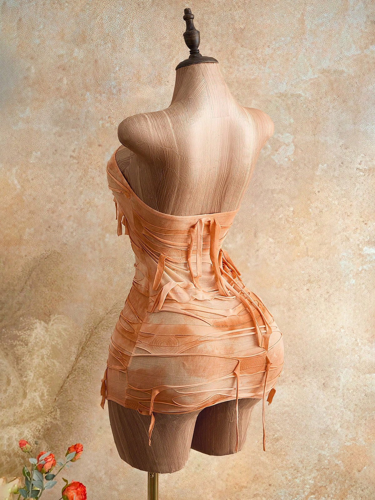 Mistrie Strapless Fitted Colorblock Asymmetrical Design Summer Fashion Dress