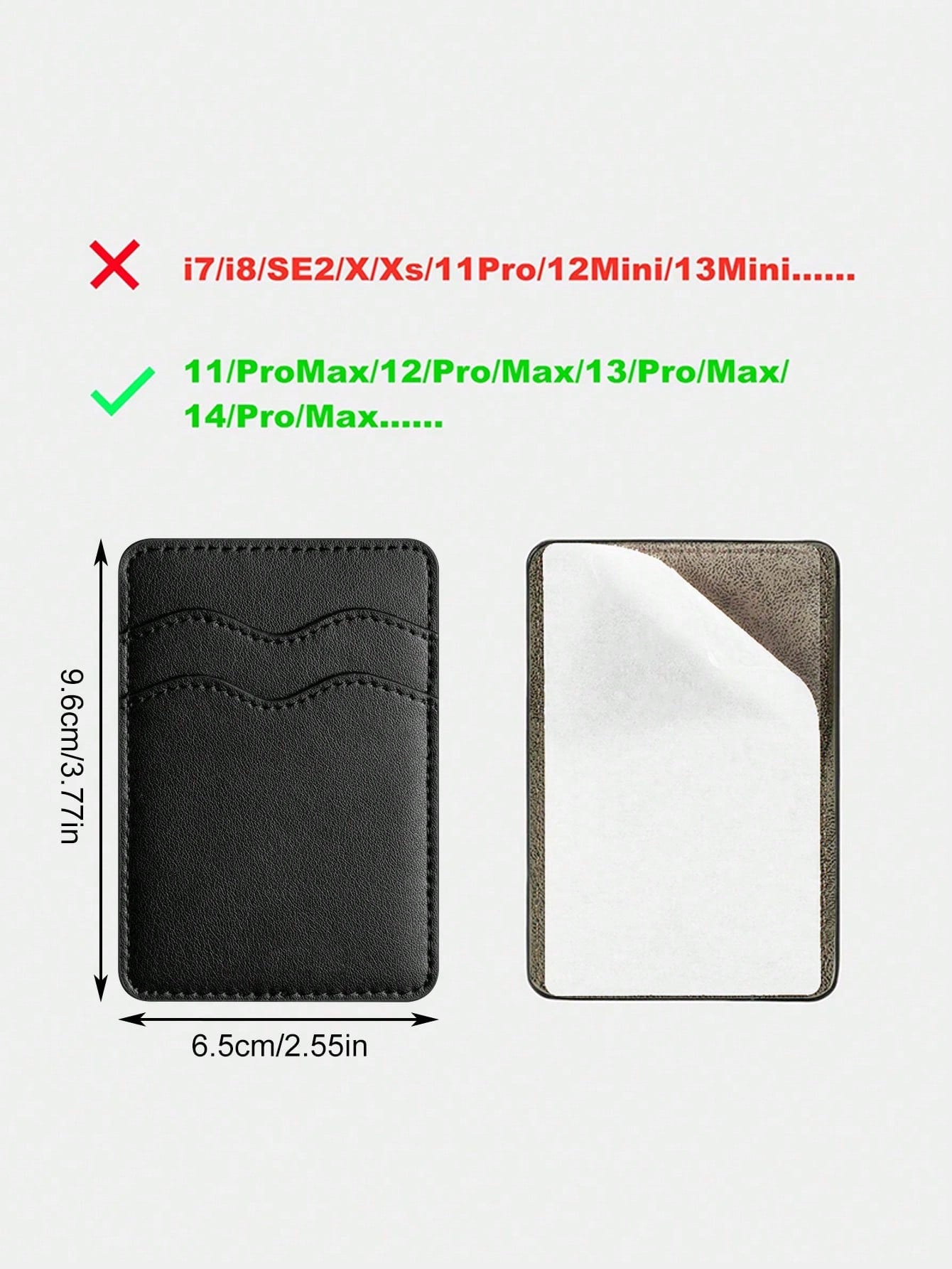 Mobile Phone Card Holder Dual Card Slots Ultra-Thin Leather Self-Adhesive Pocket RFID Shielding Credit Card Case Smart Double-Layer Mobile Phone Back Sticker Universal For Check ID Business Card, Gift