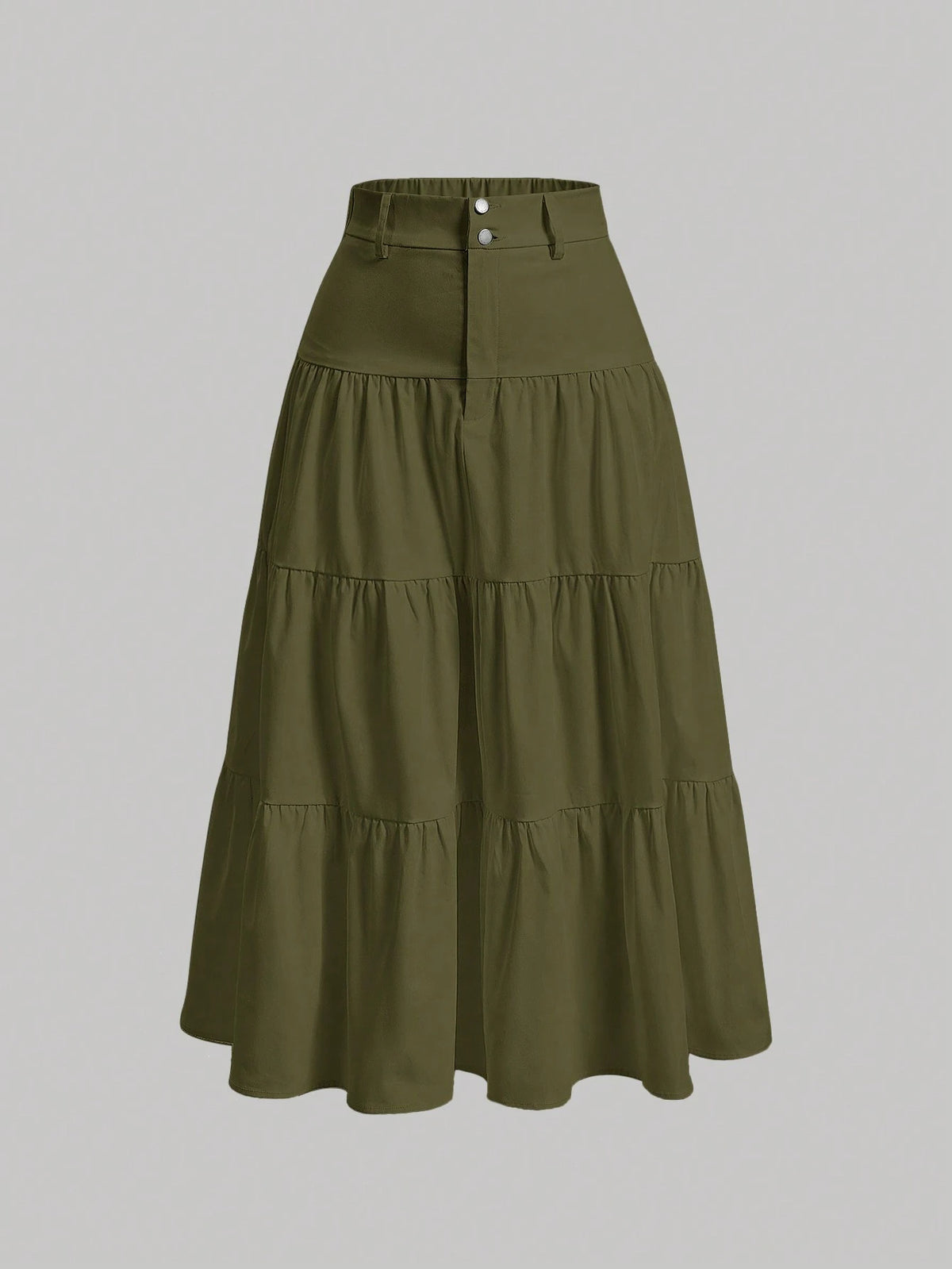 MOD Solid Layered Ruffle Hem Skirt