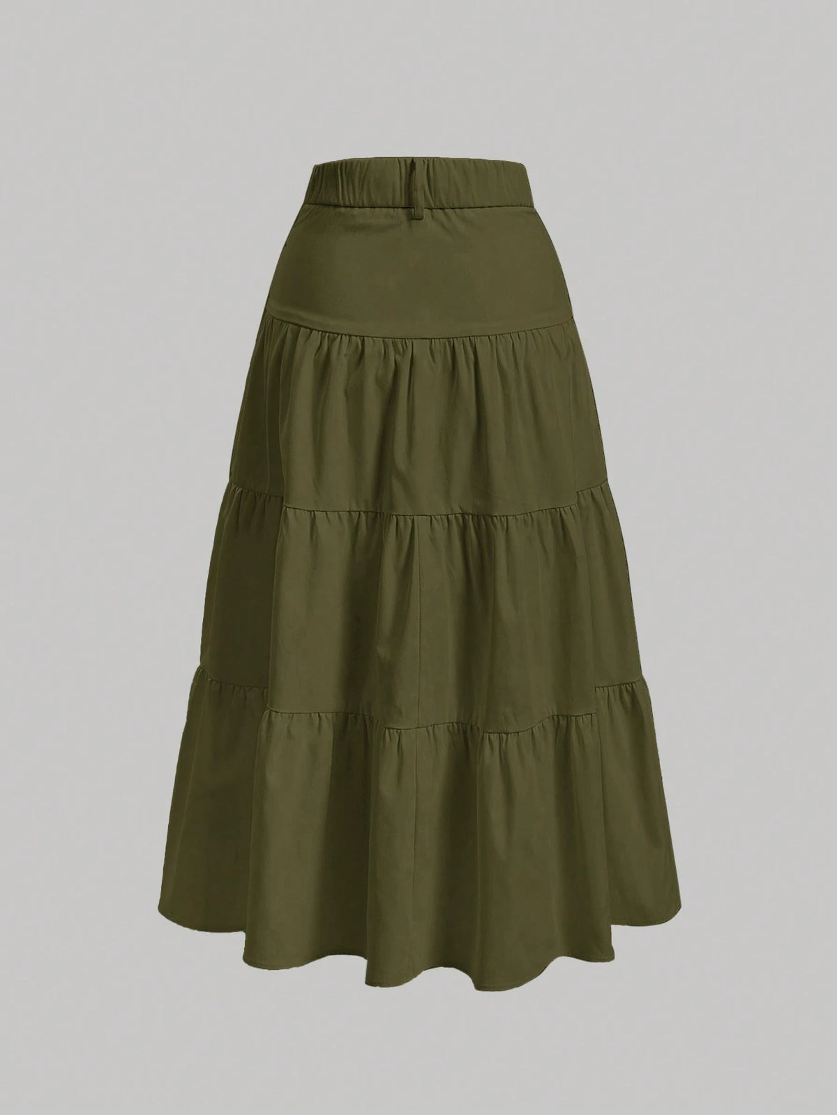 MOD Solid Layered Ruffle Hem Skirt