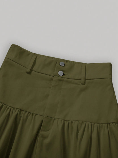 MOD Solid Layered Ruffle Hem Skirt