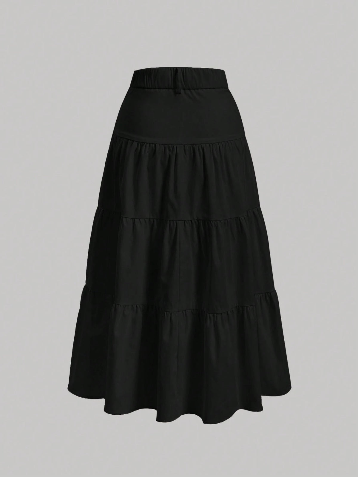 MOD Solid Layered Ruffle Hem Skirt