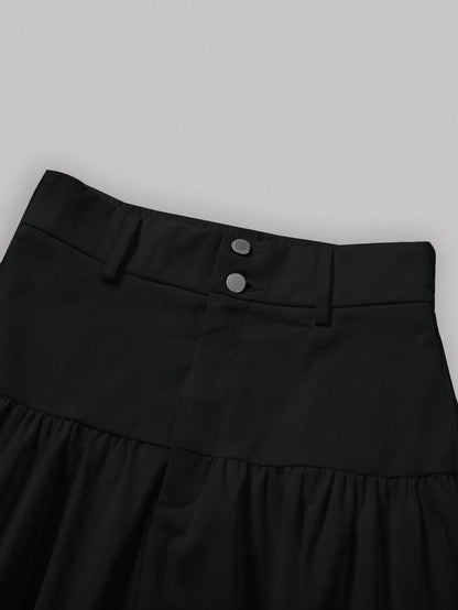 MOD Solid Layered Ruffle Hem Skirt