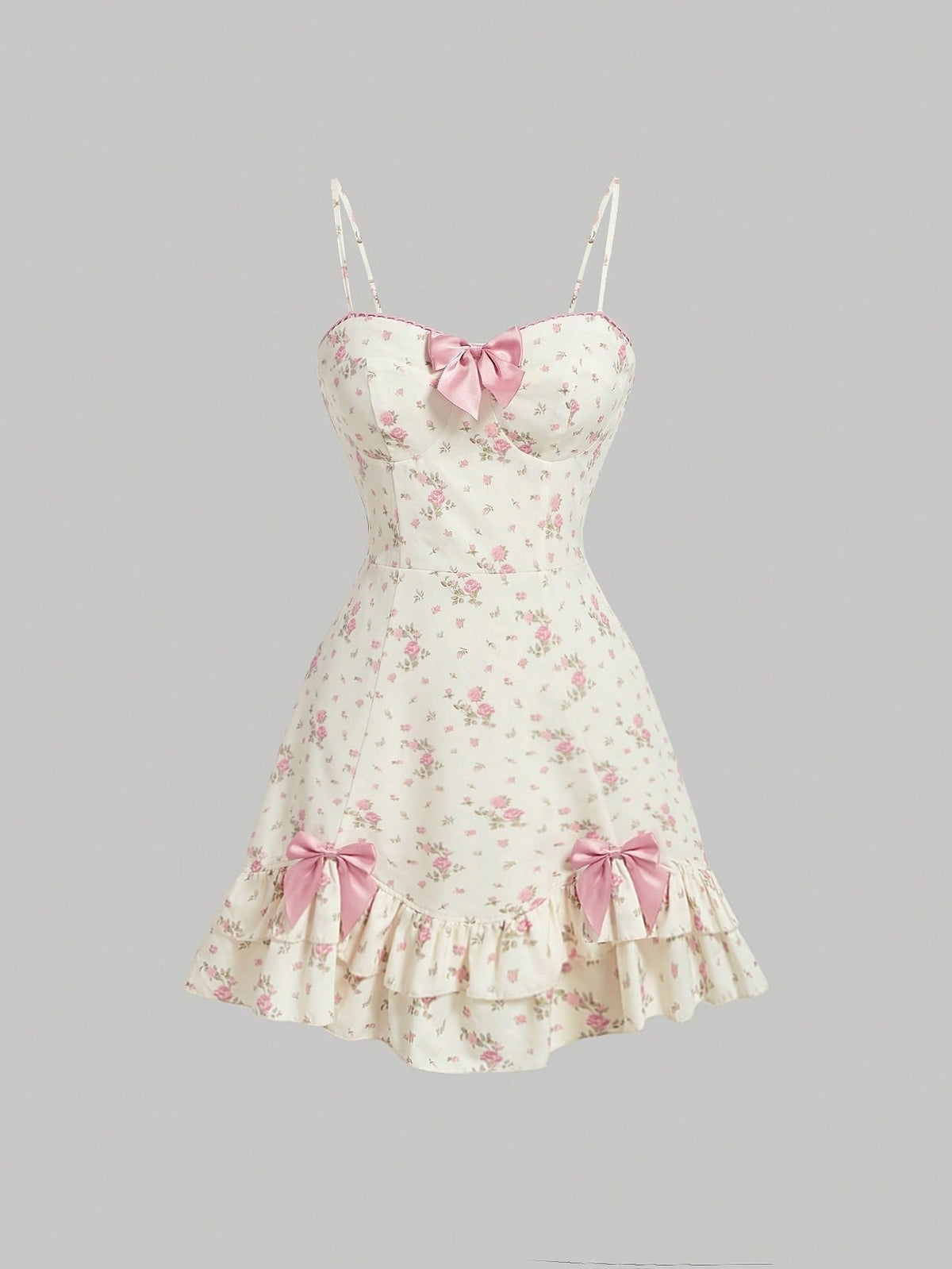 MOD Women's Bowknot Strap Cami Dress,Cute Summer Dresses,Short Summer Dress
