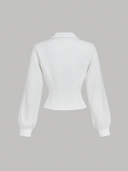 MOD Women's Slim-Fit Long-Sleeve Shirt With Front Pleats, Autumn For Women, Works For Women, Back To School