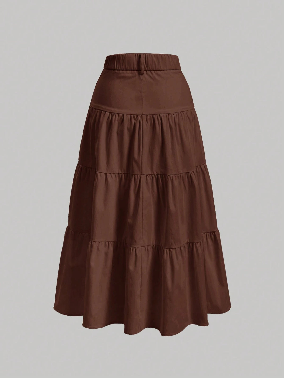 MOD Women's Solid Color Multi-Layers Ruffle Hem Skirt