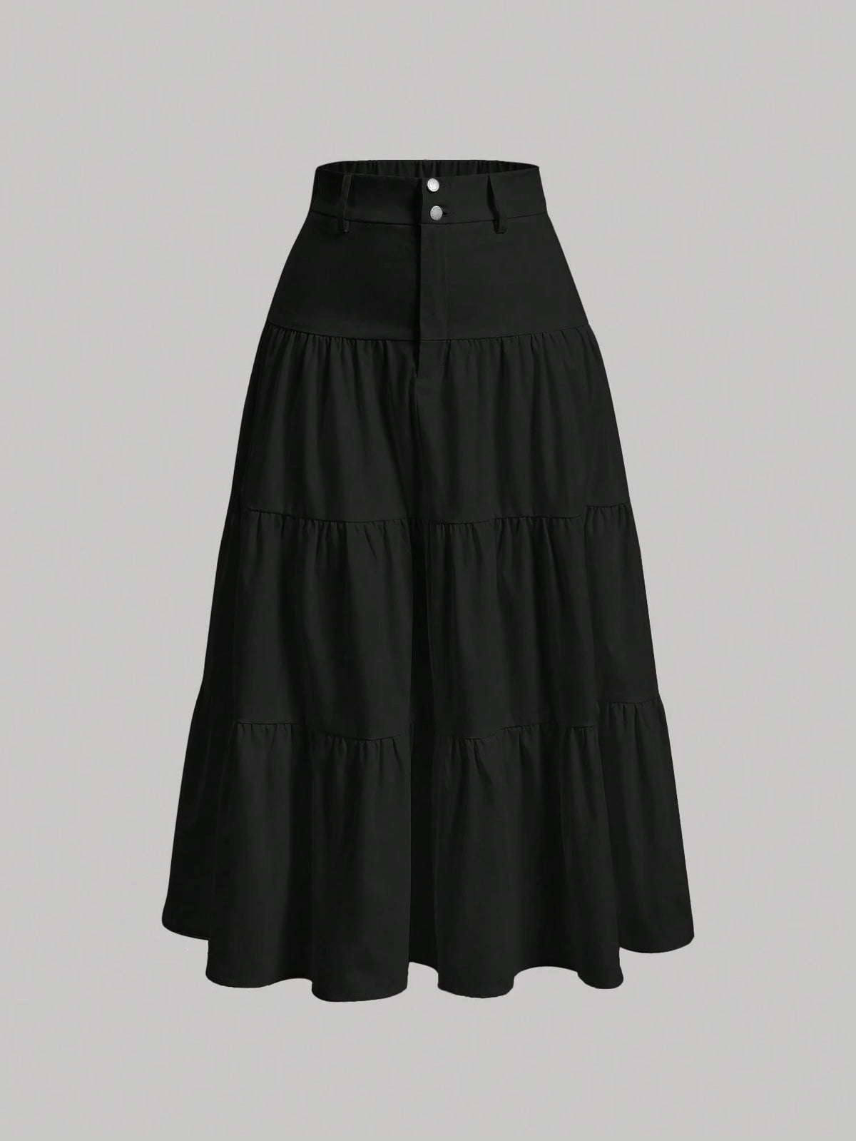MOD Women's Solid Color Multi-Layers Ruffle Hem Skirt