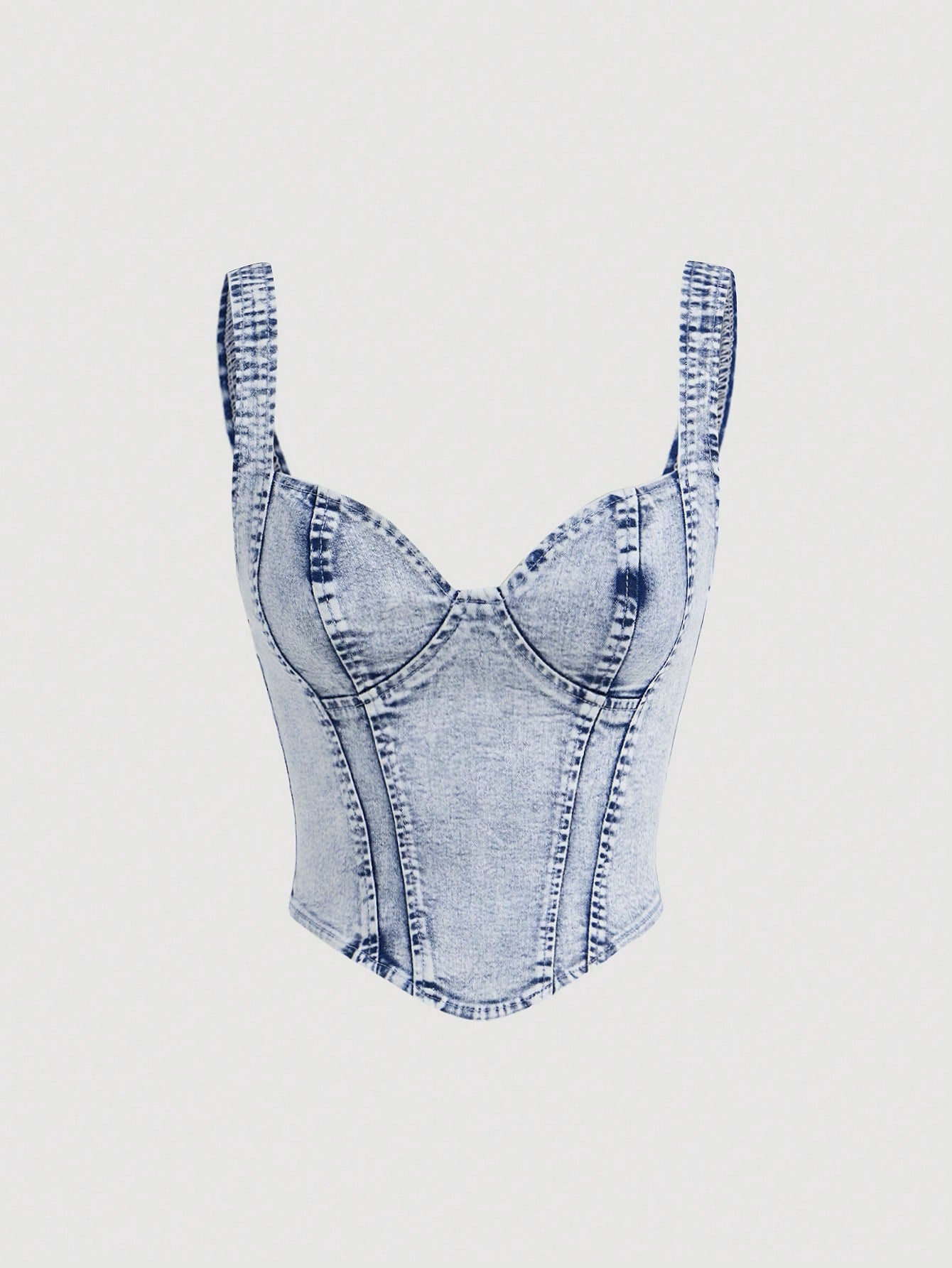 MOD Women'S Vintage Denim Crop Top Bustier