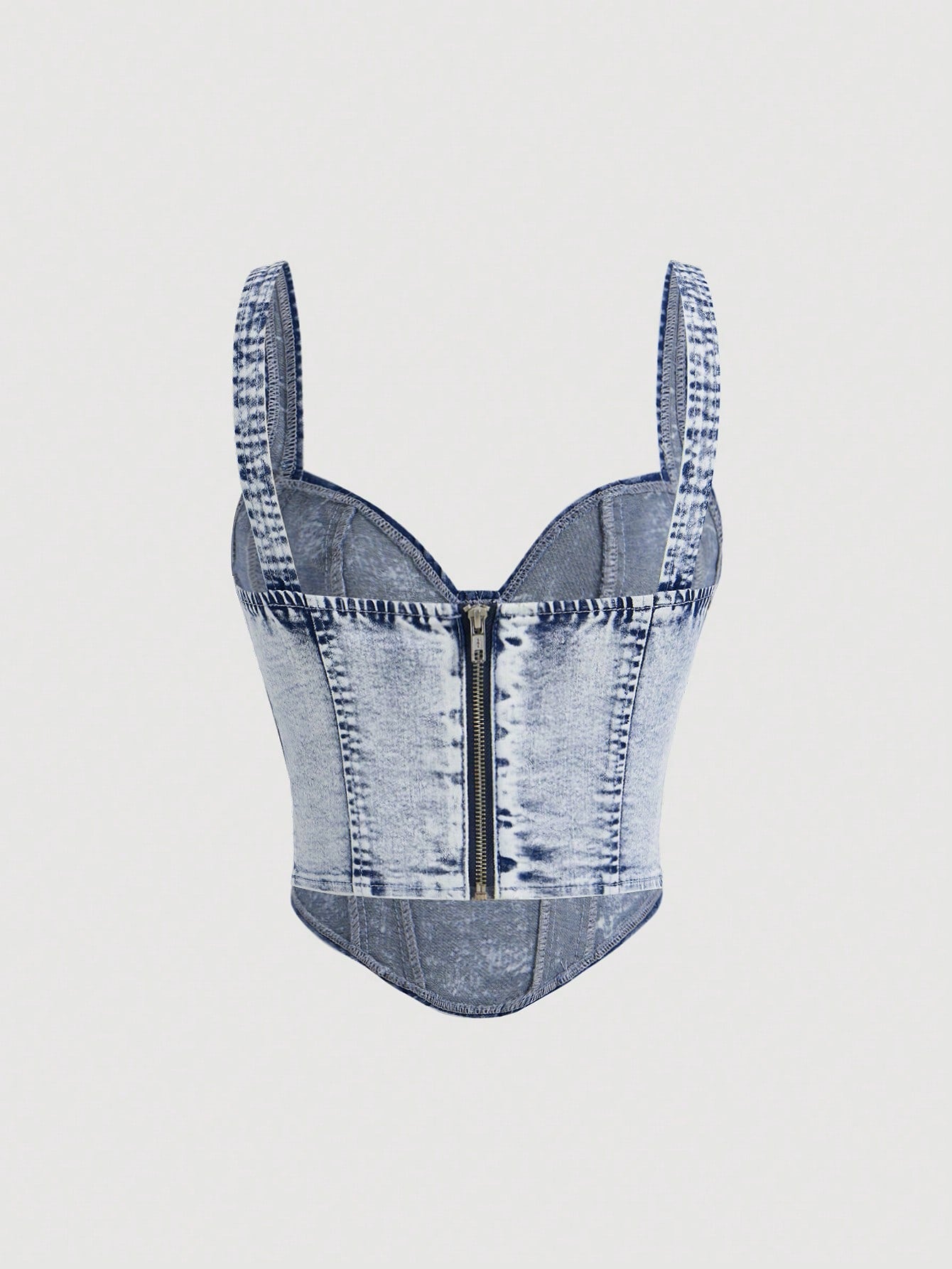 MOD Women'S Vintage Denim Crop Top Bustier