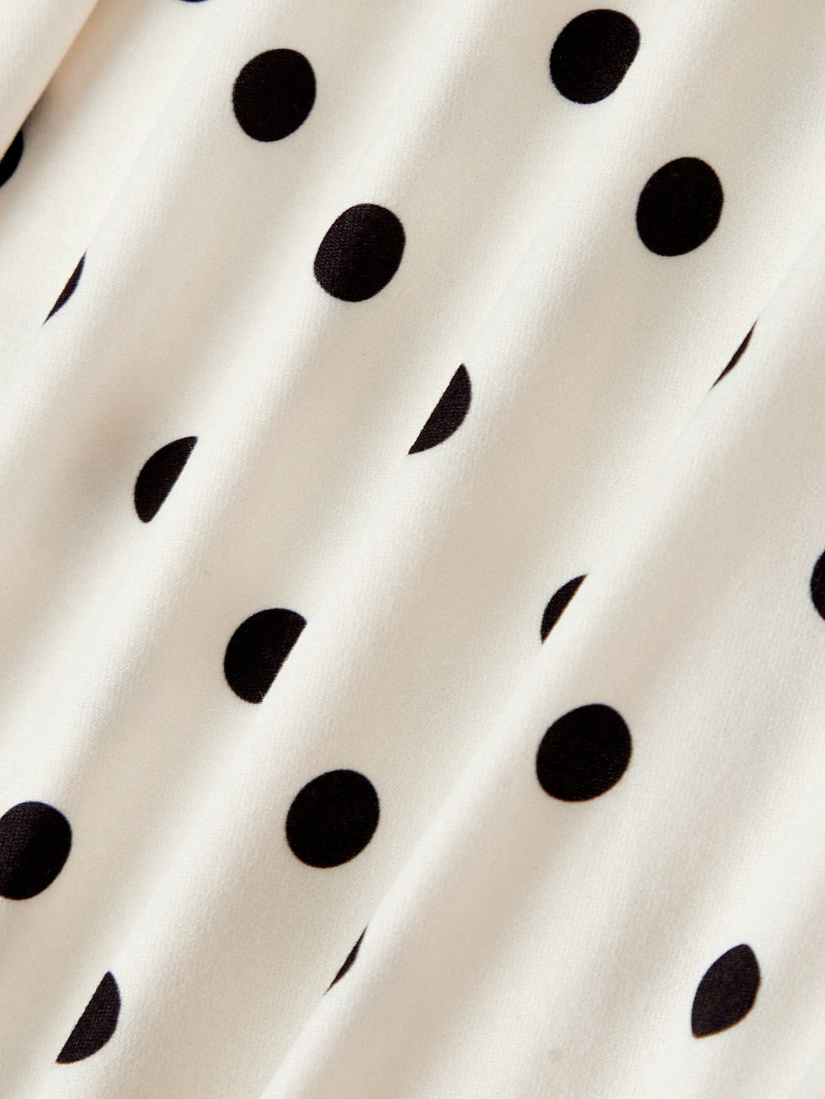 MOD Women's White And Black Polka Dot High Neck Long Knit Dress Stand-Up Collar Design Vintage Elegant 70s Bohemian Garden Brunch Vacation Summer