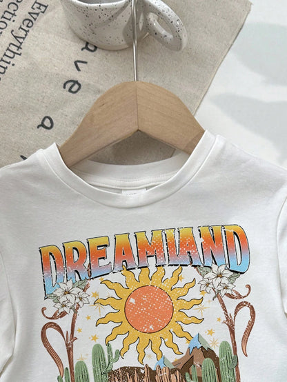 ModeFlare Wear Summer Outfits, Baby Girl's Casual And Simple Short Sleeve T-Shirt And Shorts Set, White And Black, Suitable For Spring And Summer