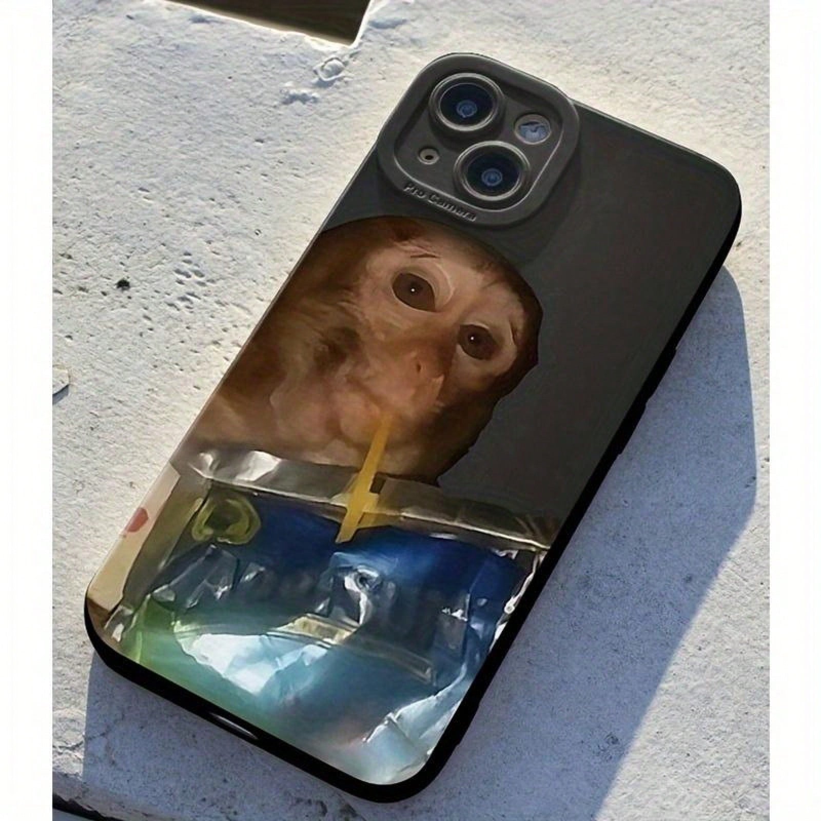 Monkey Sipping Caprisun Phone Case For IPhone17/ 16PROMAX/16PLUS/16PRO/16/15PROMAX/15PLUS/15PRO/15/14PROMAX/14PLUS/14PRO/14/13PROMAX/13PRO/13/12PROMAX/12PRO/12/11Promax/11Pro/11/Xsmax/11Promax/11Pro/1