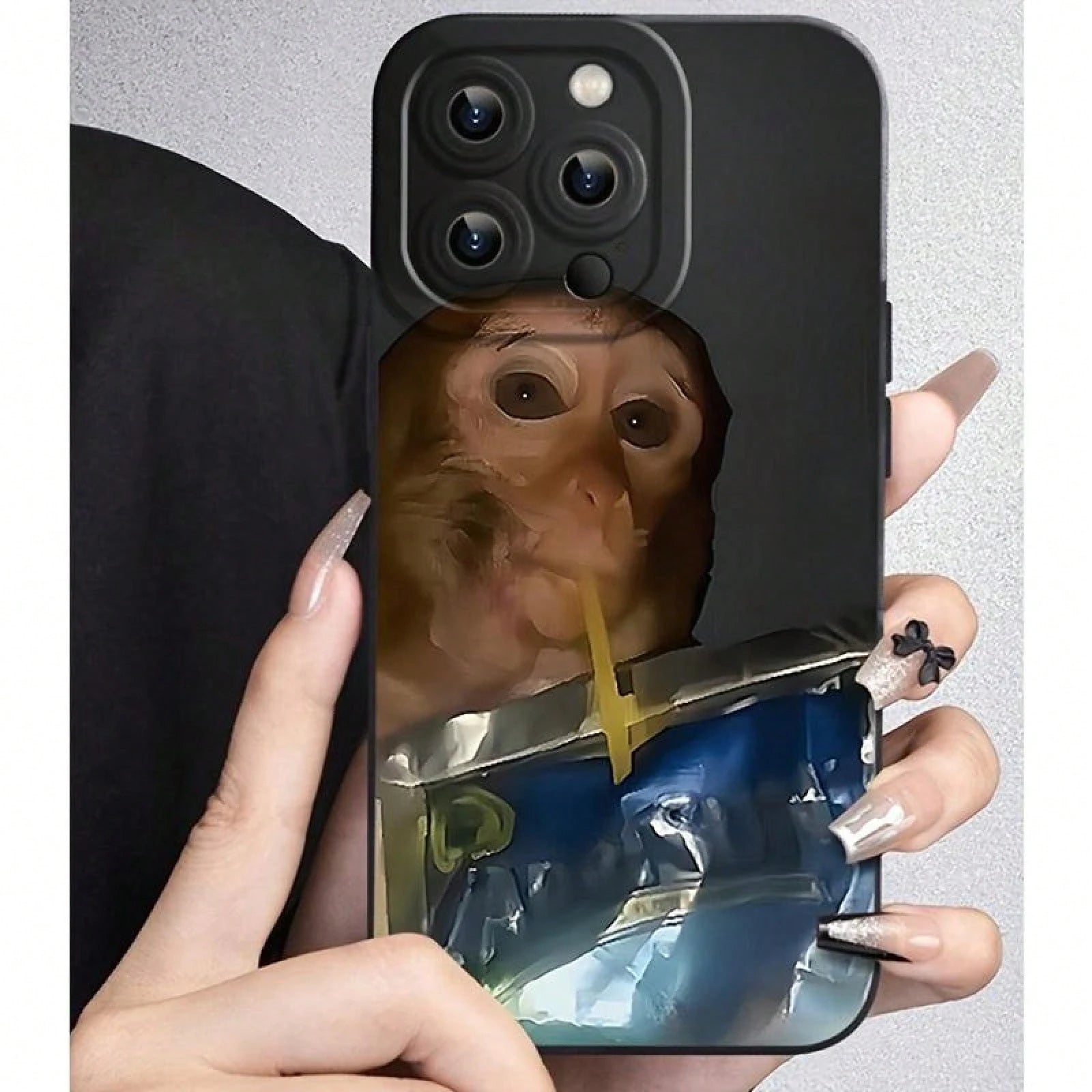 Monkey Sipping Caprisun Phone Case For IPhone17/ 16PROMAX/16PLUS/16PRO/16/15PROMAX/15PLUS/15PRO/15/14PROMAX/14PLUS/14PRO/14/13PROMAX/13PRO/13/12PROMAX/12PRO/12/11Promax/11Pro/11/Xsmax/11Promax/11Pro/1