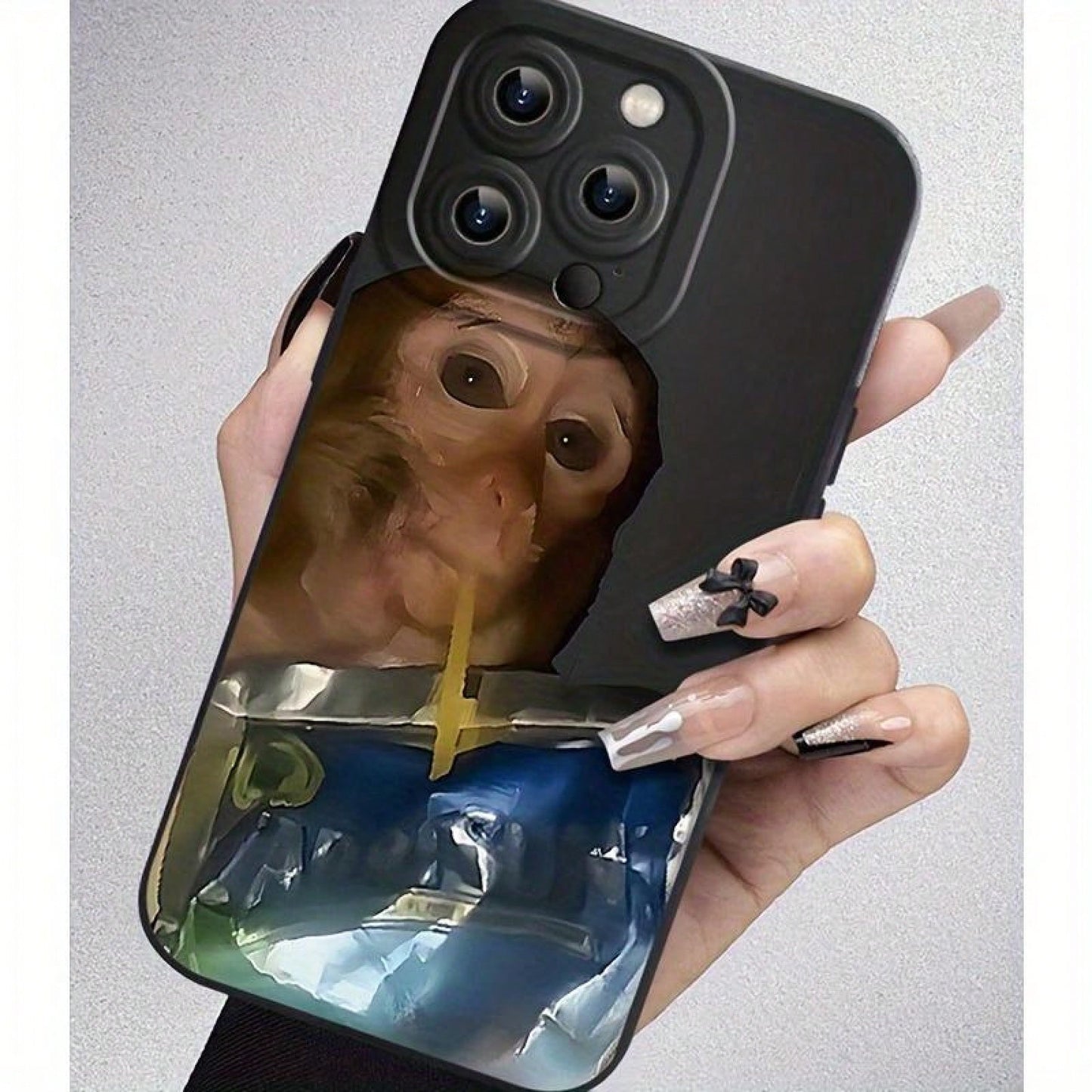Monkey Sipping Caprisun Phone Case For IPhone17/ 16PROMAX/16PLUS/16PRO/16/15PROMAX/15PLUS/15PRO/15/14PROMAX/14PLUS/14PRO/14/13PROMAX/13PRO/13/12PROMAX/12PRO/12/11Promax/11Pro/11/Xsmax/11Promax/11Pro/1