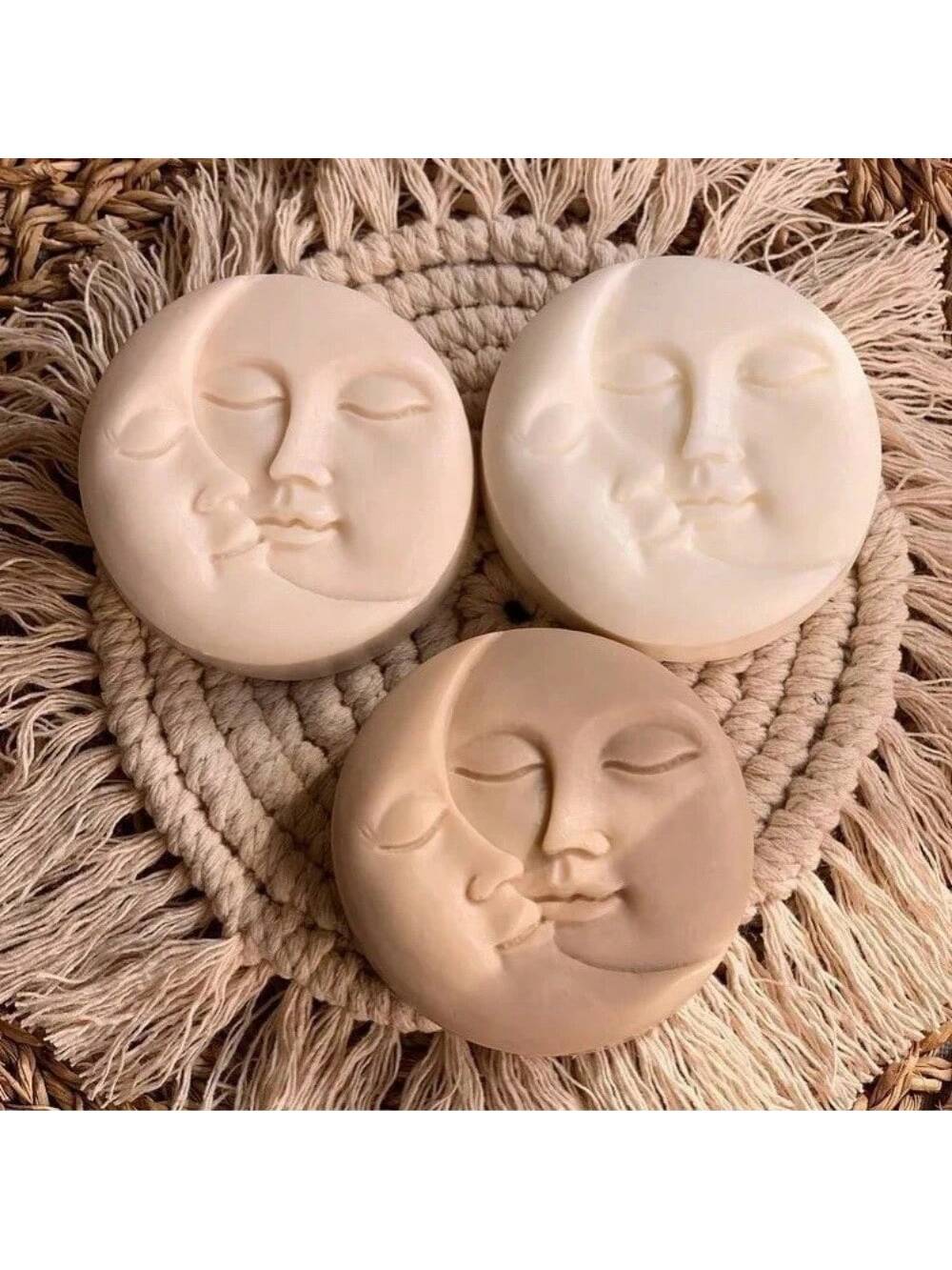 Moon & Sun Face Candle Silicone Molds, DIY Handmade Soap & Candle Making Craft Supplies