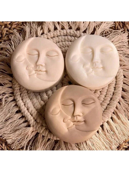 Moon & Sun Face Candle Silicone Molds, DIY Handmade Soap & Candle Making Craft Supplies