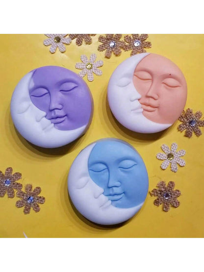 Moon & Sun Face Candle Silicone Molds, DIY Handmade Soap & Candle Making Craft Supplies