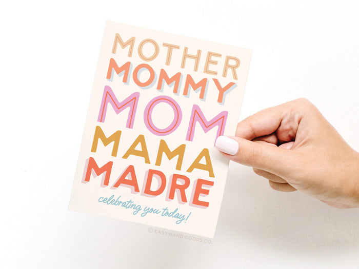 Mother Mommy Mom Mama Madre Greeting Card