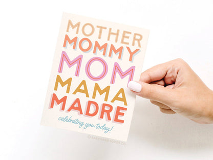Mother Mommy Mom Mama Madre Greeting Card