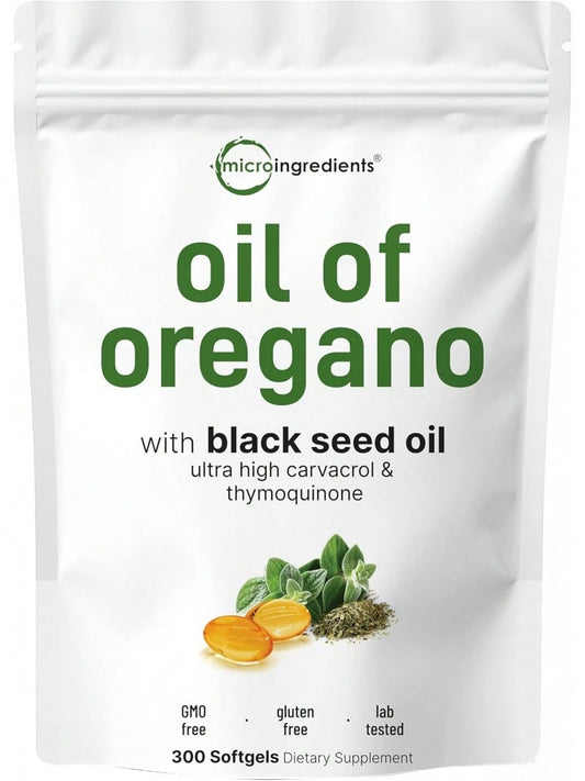 [Mother's Day Gift For Mom]Daily Oil Of Oregano & Black Seed Oil Softgels| 2 In 1 Herbal Formula With Standardized 4X Strength Carvacrol & Thymoquinone| For Daily Routine & Wellness Support