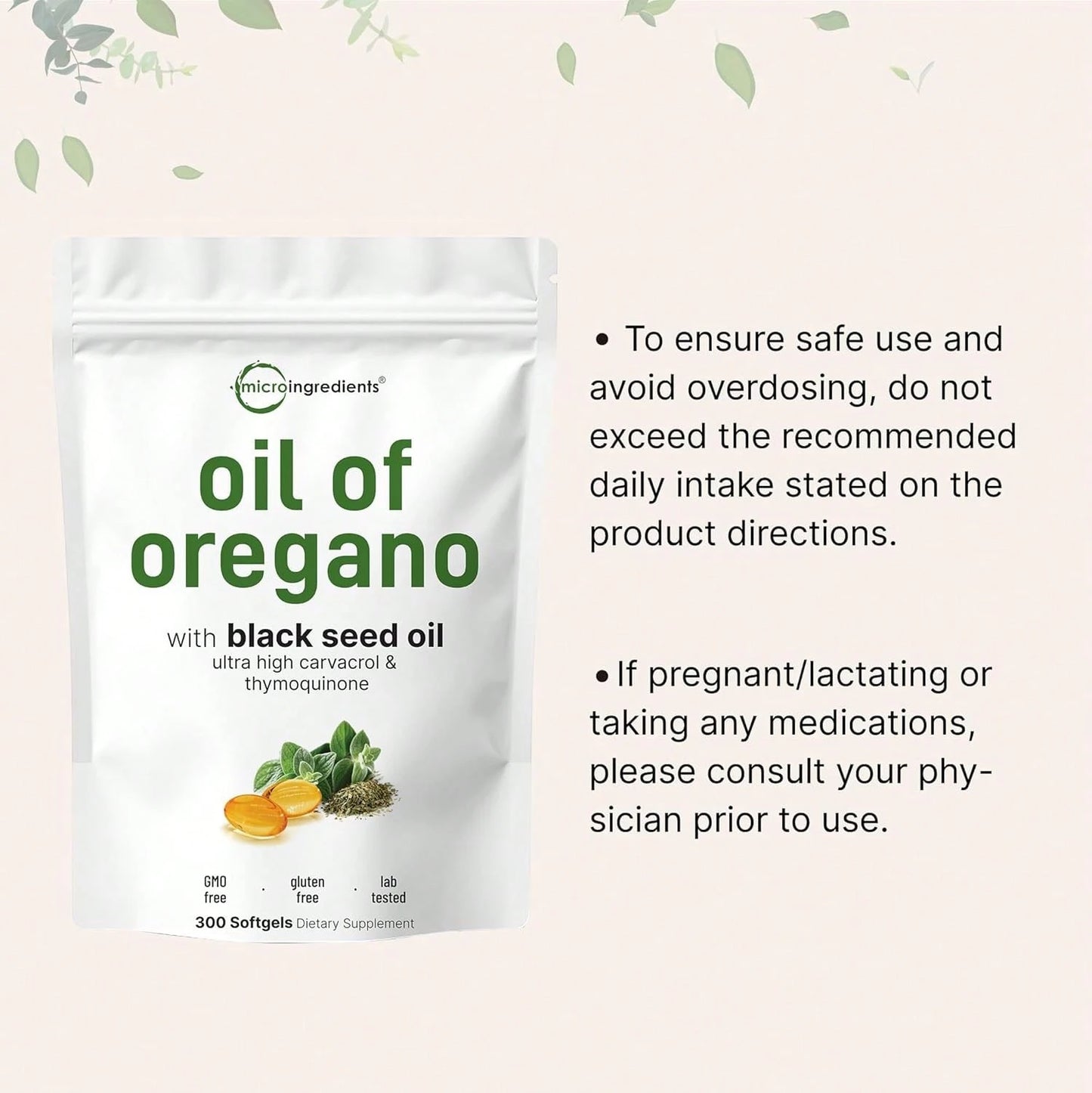 [Mother's Day Gift For Mom]Daily Oil Of Oregano & Black Seed Oil Softgels| 2 In 1 Herbal Formula With Standardized 4X Strength Carvacrol & Thymoquinone| For Daily Routine & Wellness Support