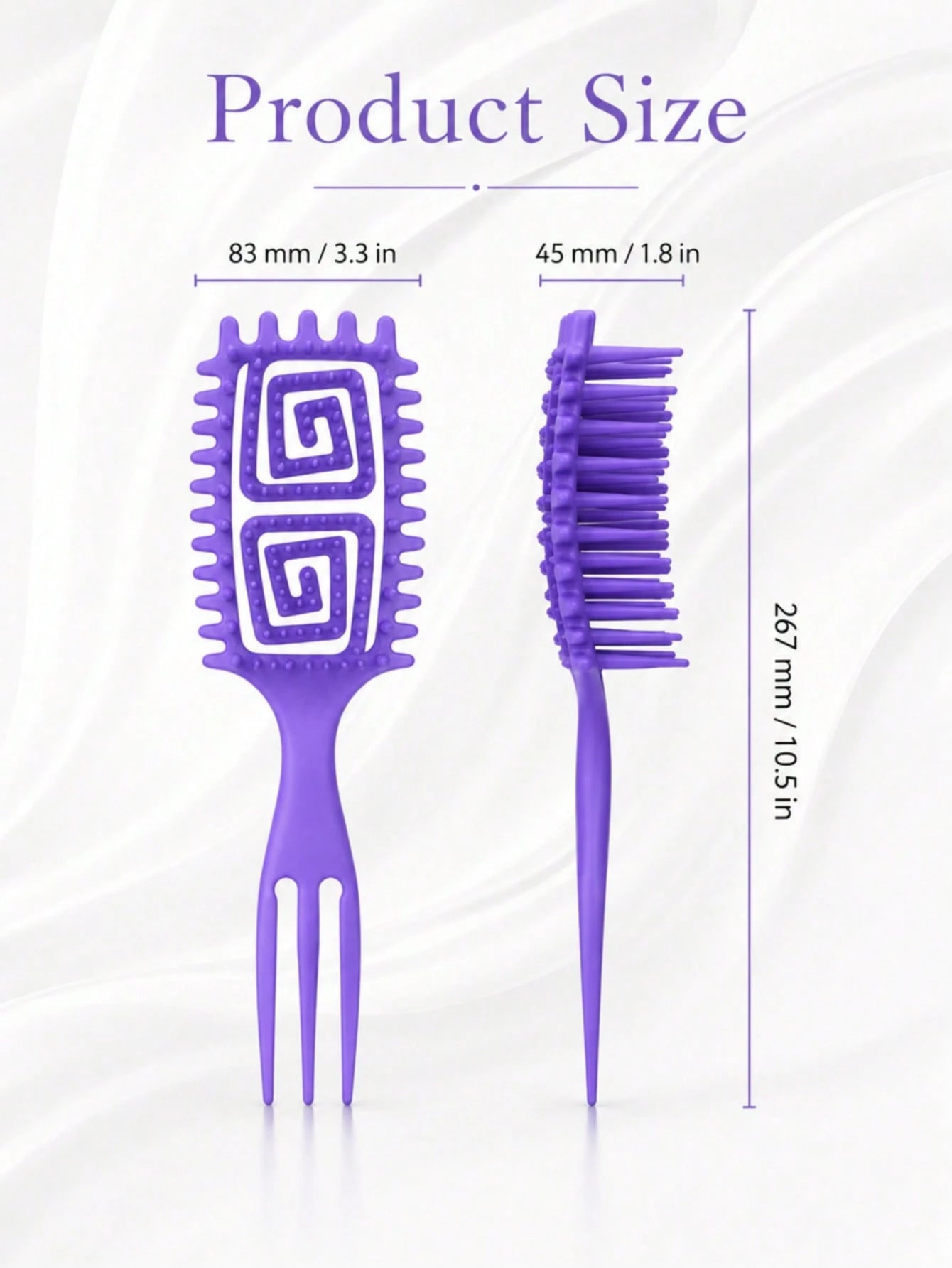 Multi-Color Curly Hair Styling Comb, 2 Spiral Design Curl Definition Detangling Combs, Round Head Pin Comb, Flexible Open Back Design, With 3-Tooth Tail Comb, Suitable For Wet/Dry Hair, Wavy/Curly/Coi