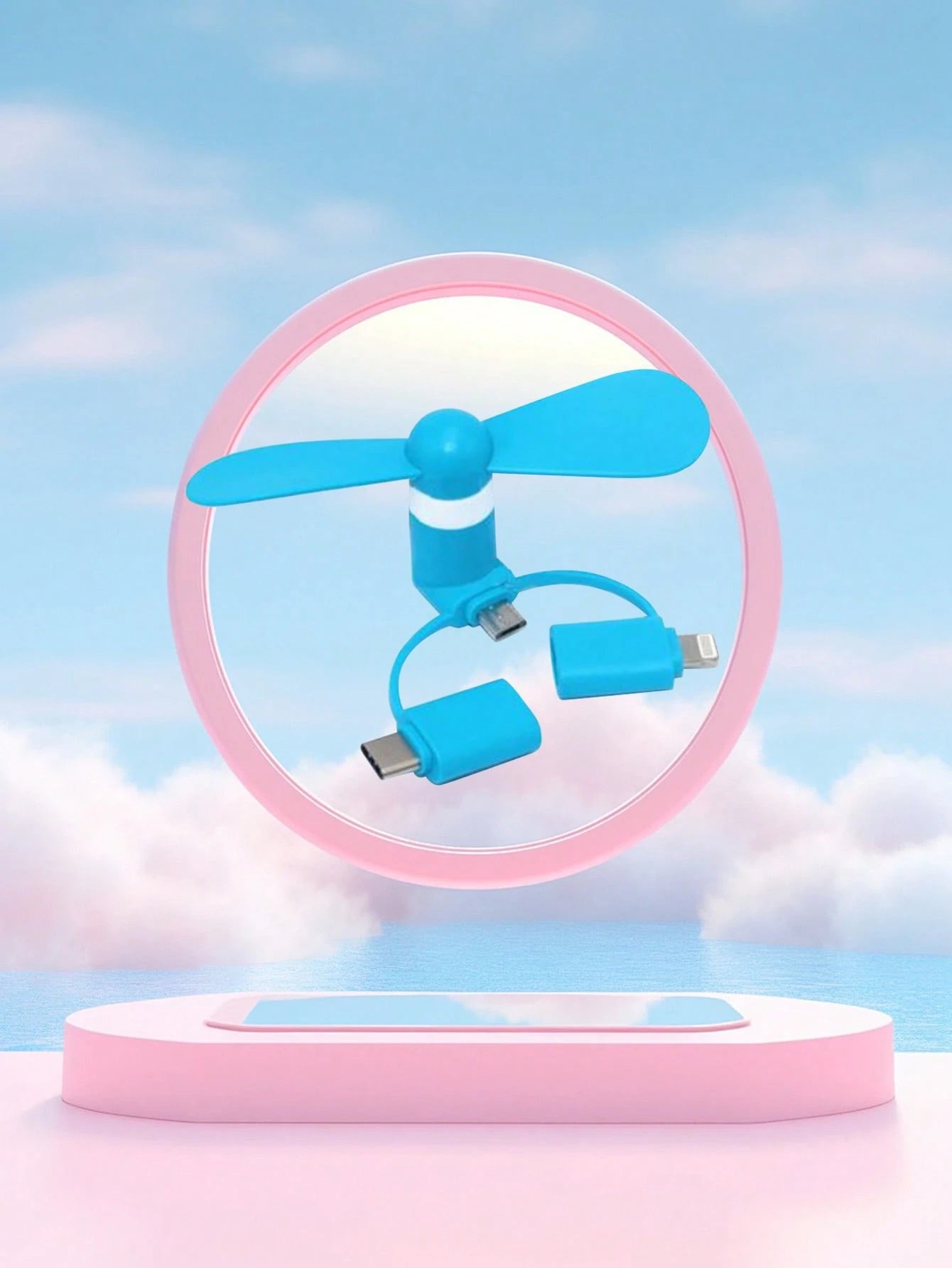 Multi-Color Options USB Phone Mini Fan, 3-In-1 Android/Type-C/Apple Handheld Portable Small Fan Compatible With IPhone For Summer Holiday Portable Fan