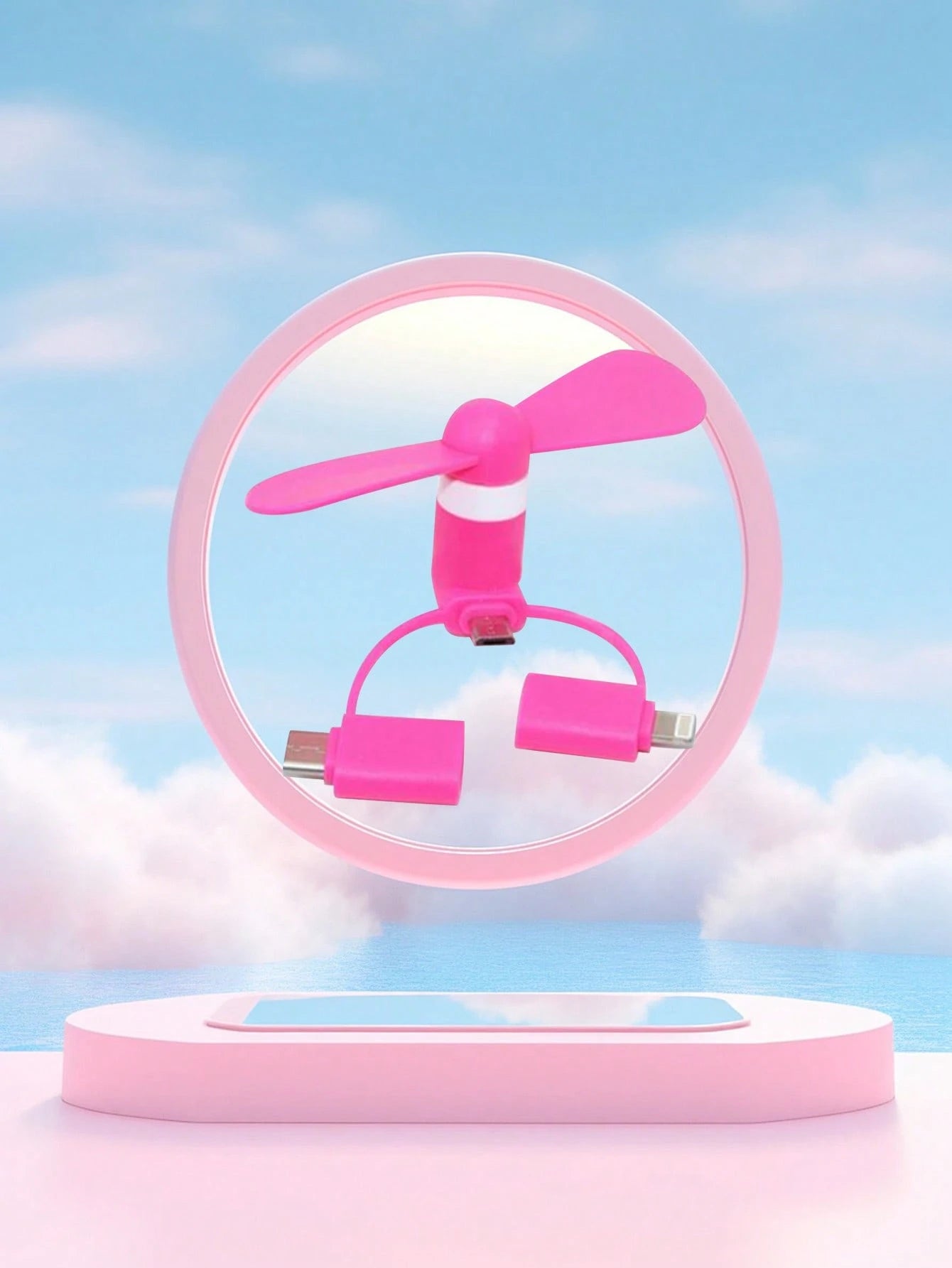 Multi-Color Options USB Phone Mini Fan, 3-In-1 Android/Type-C/Apple Handheld Portable Small Fan Compatible With IPhone For Summer Holiday Portable Fan